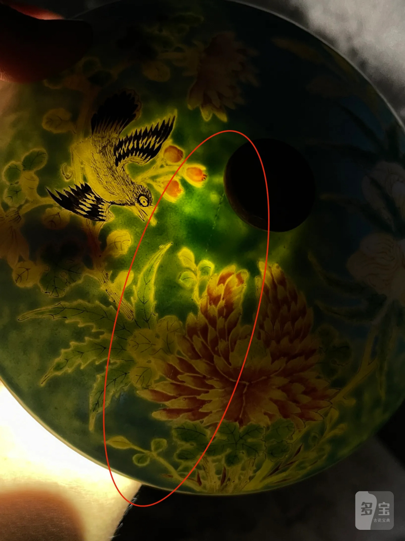 清光绪 松石绿地粉彩花鸟纹温锅 - 图29